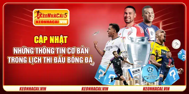 Cập nhật những thông tin cơ bản trong lịch thi đấu bóng đá